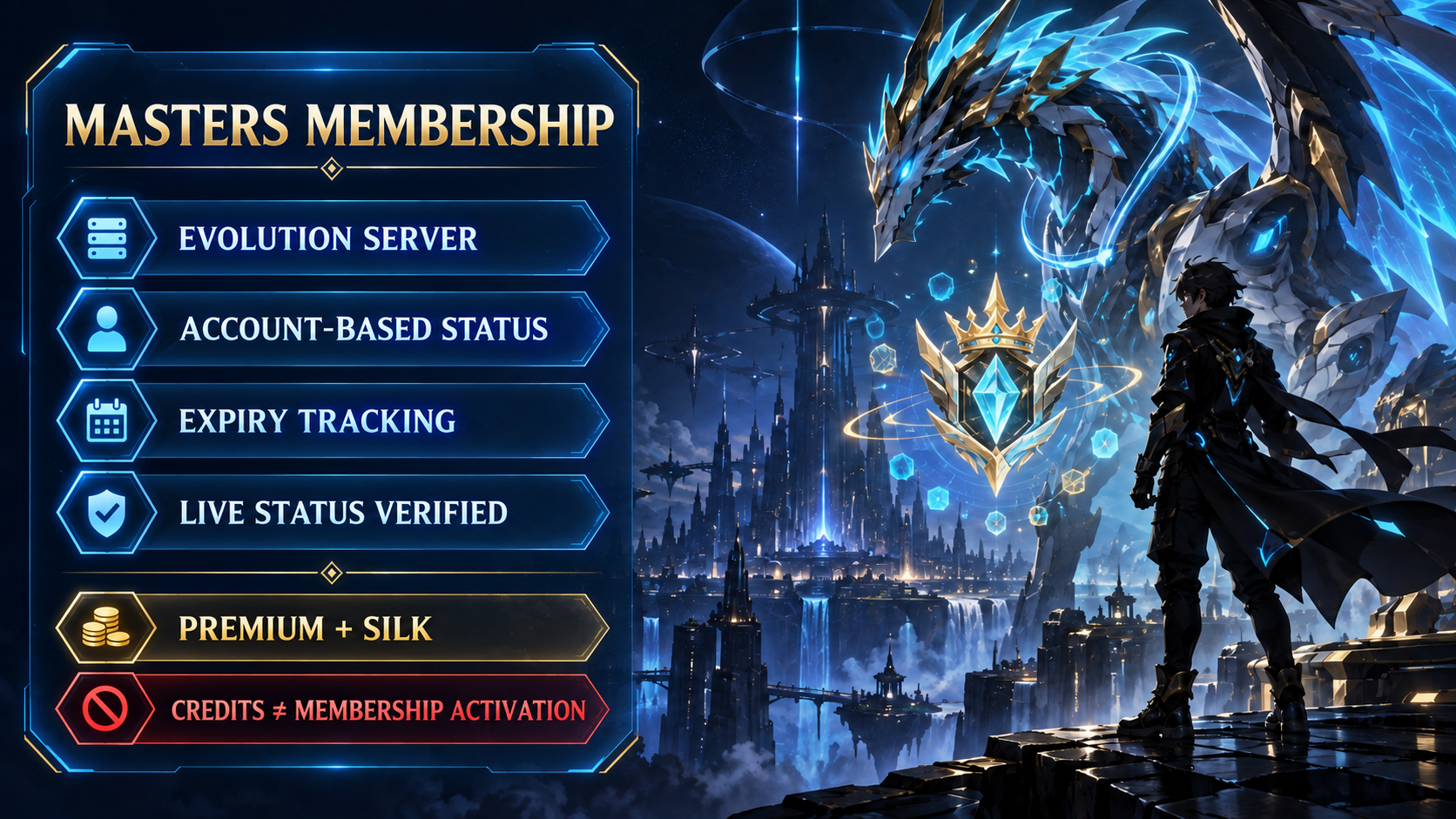 Evolution Masters Membership information banner